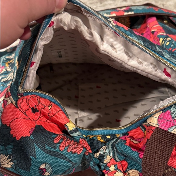 Sakroots Teal and Multicolor Floral Backpack with small pouch - Picture 6 of 10